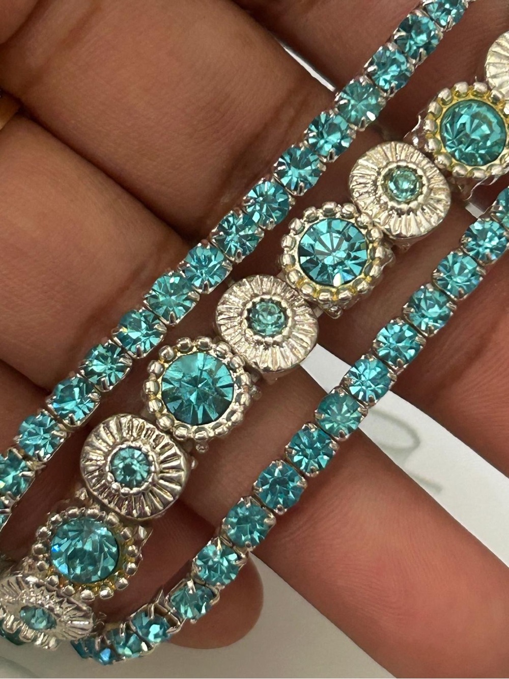 Aqua Crystal Tennis Bracelet - Women Jewelry
